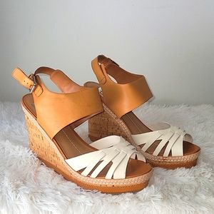 Dolce Vita Jaslyn Bone Leather Wedge Sandal US 11